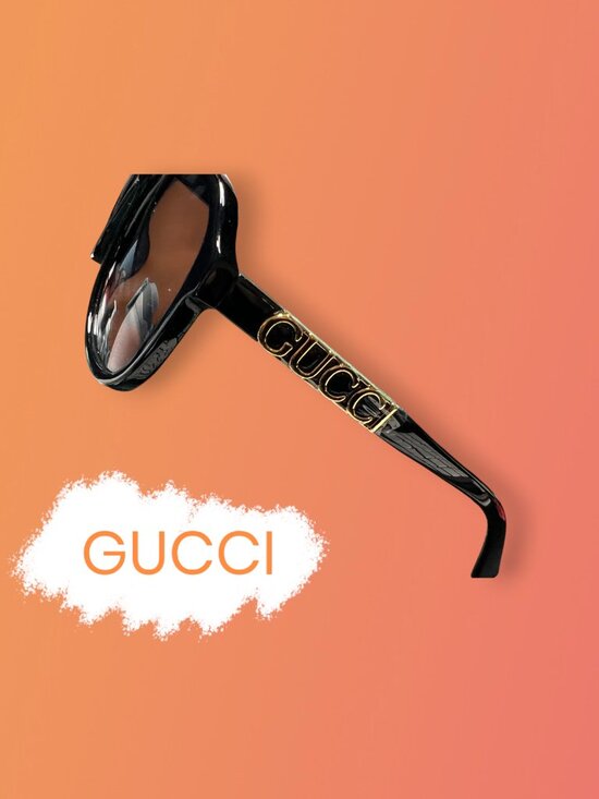 Gucci GG1188S Black Gold Logo Navigator Sunglasses NWT Made In Italy main image 9